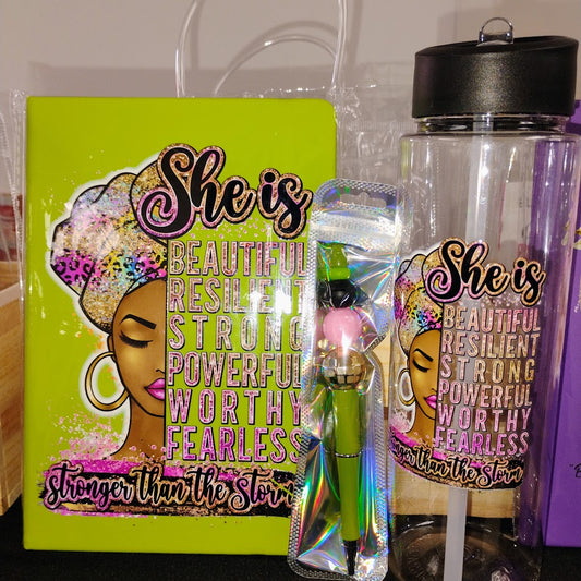 "She is stronger than the storm- black girl" Journal Set (Copy)