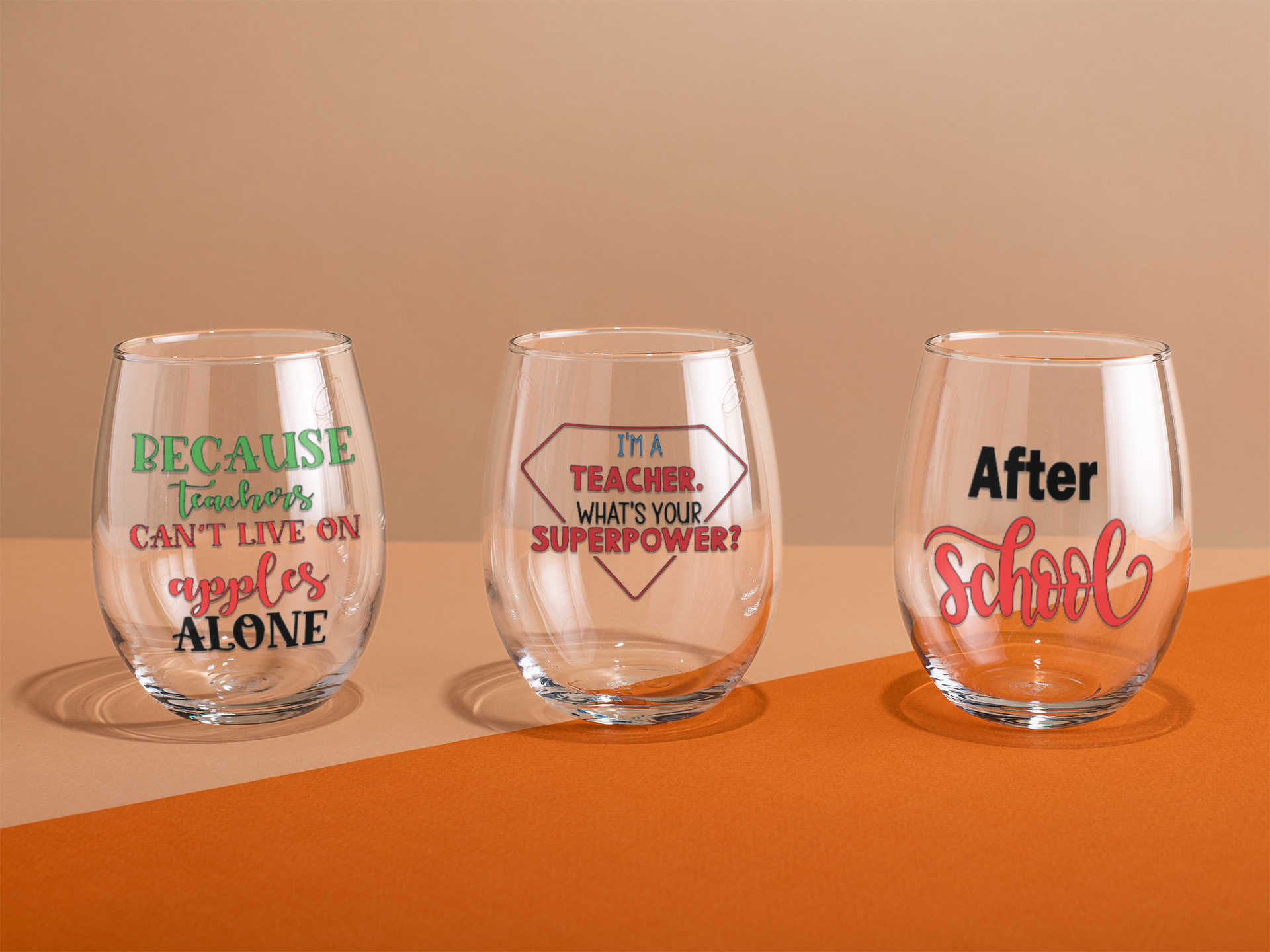 Teacher Wine glasses  Triple Jae Designs, LLC