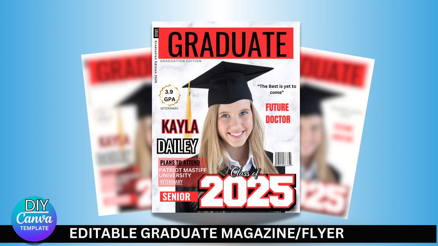 Graduate Magazine Cover Template