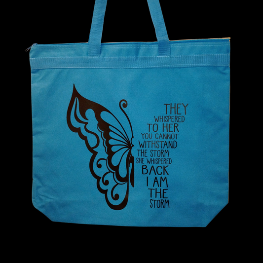 "I am the storm"- Butterfly- Tote bag