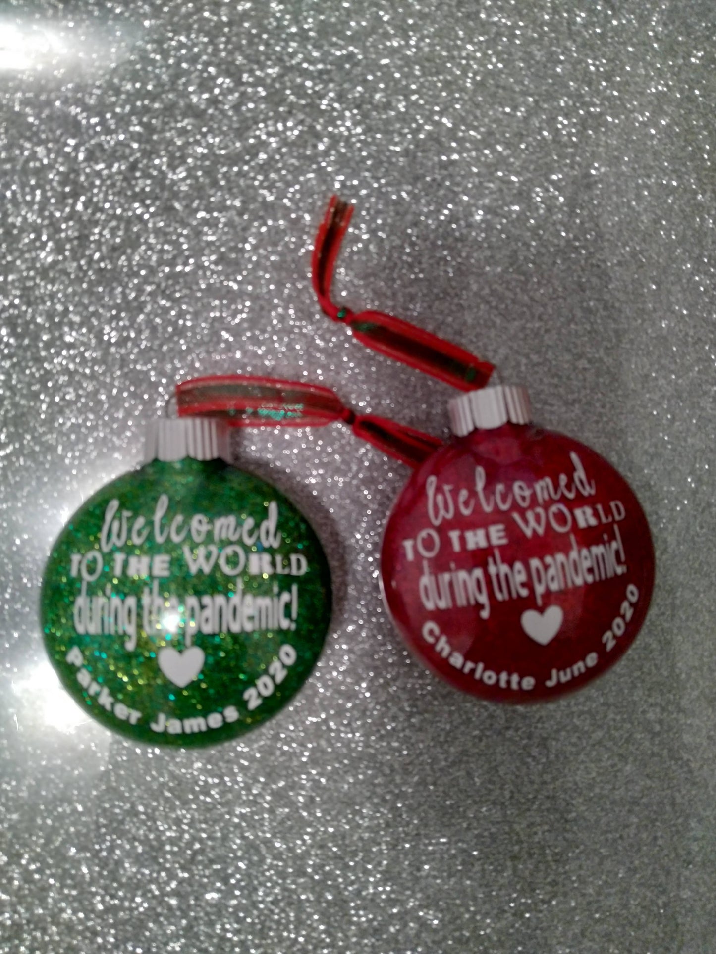 Custom glitter ornaments