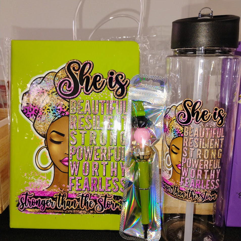 "She is stronger than the storm- black girl" Journal Set (Copy)