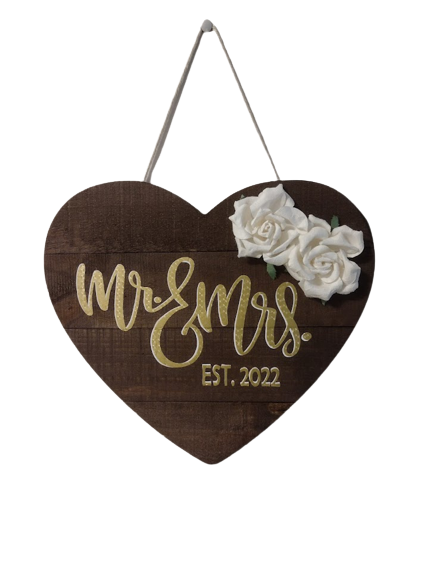 Mr. & Mrs. Heart- Plaque