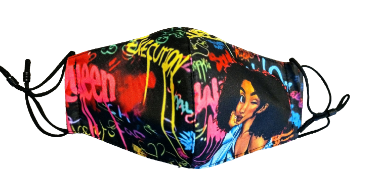 Colorful Afro Girl Facemask