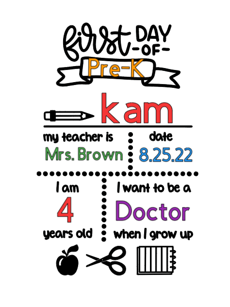 First day of school board