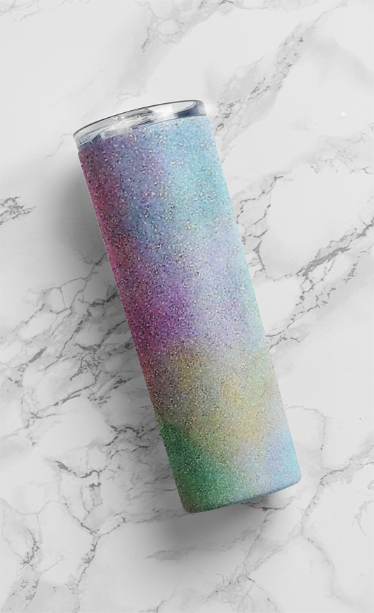 Glitter Tumbler- rainbow splash